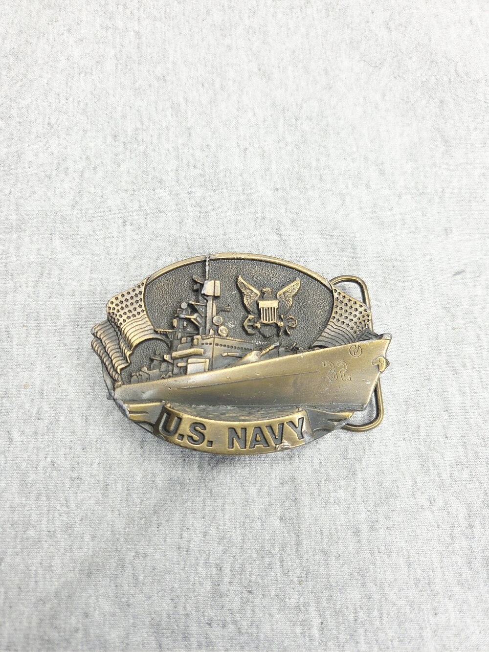 1981 Bergamot Brass Works US Navy Belt Buckle Made in USA